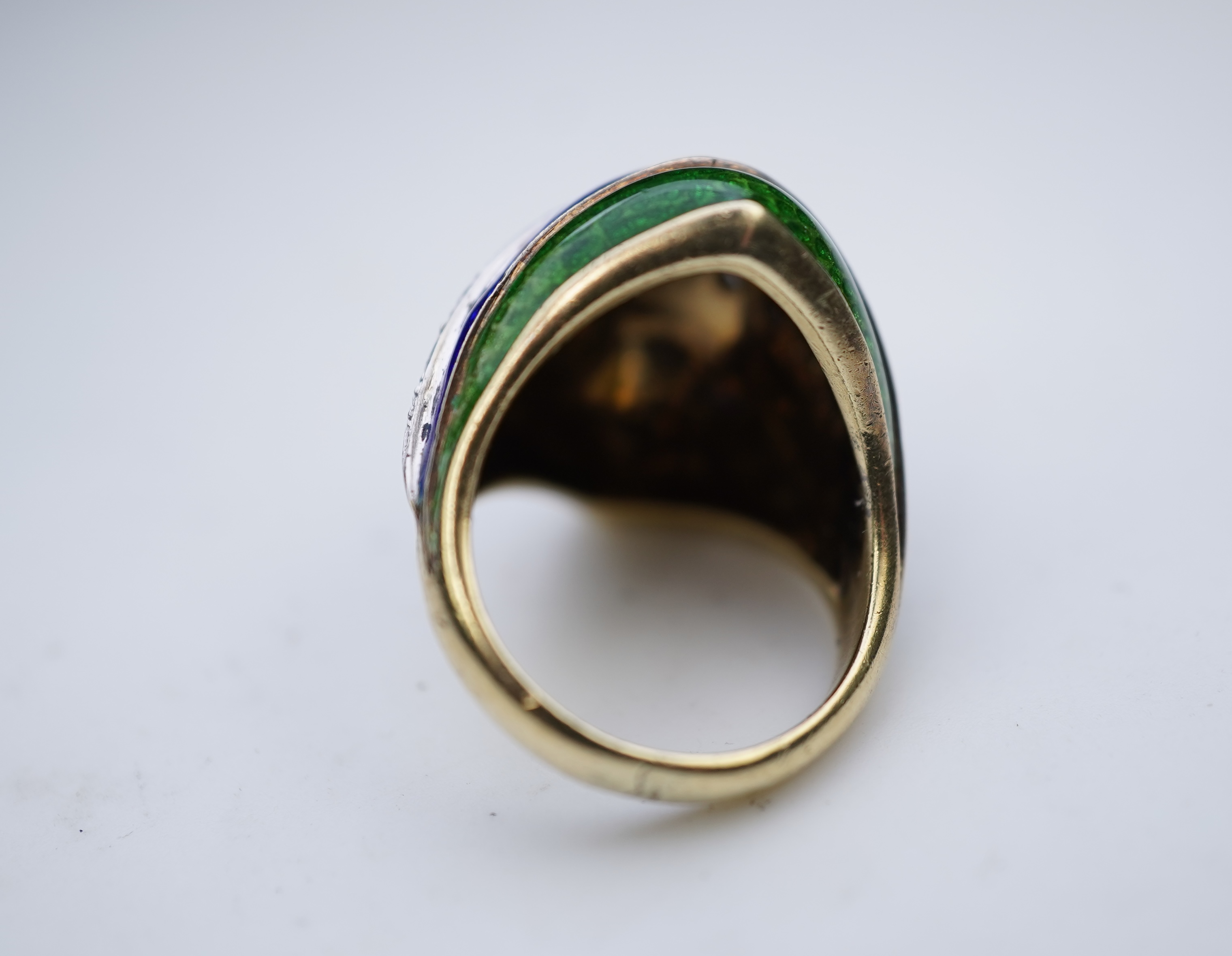 Martine, an enamel and diamond ring